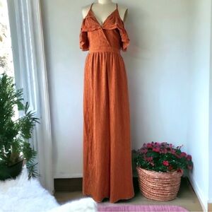 Anthropologie Chloe Oliver Dress Sz M Uptown Mini Saffron‎ Cold Shoulde…